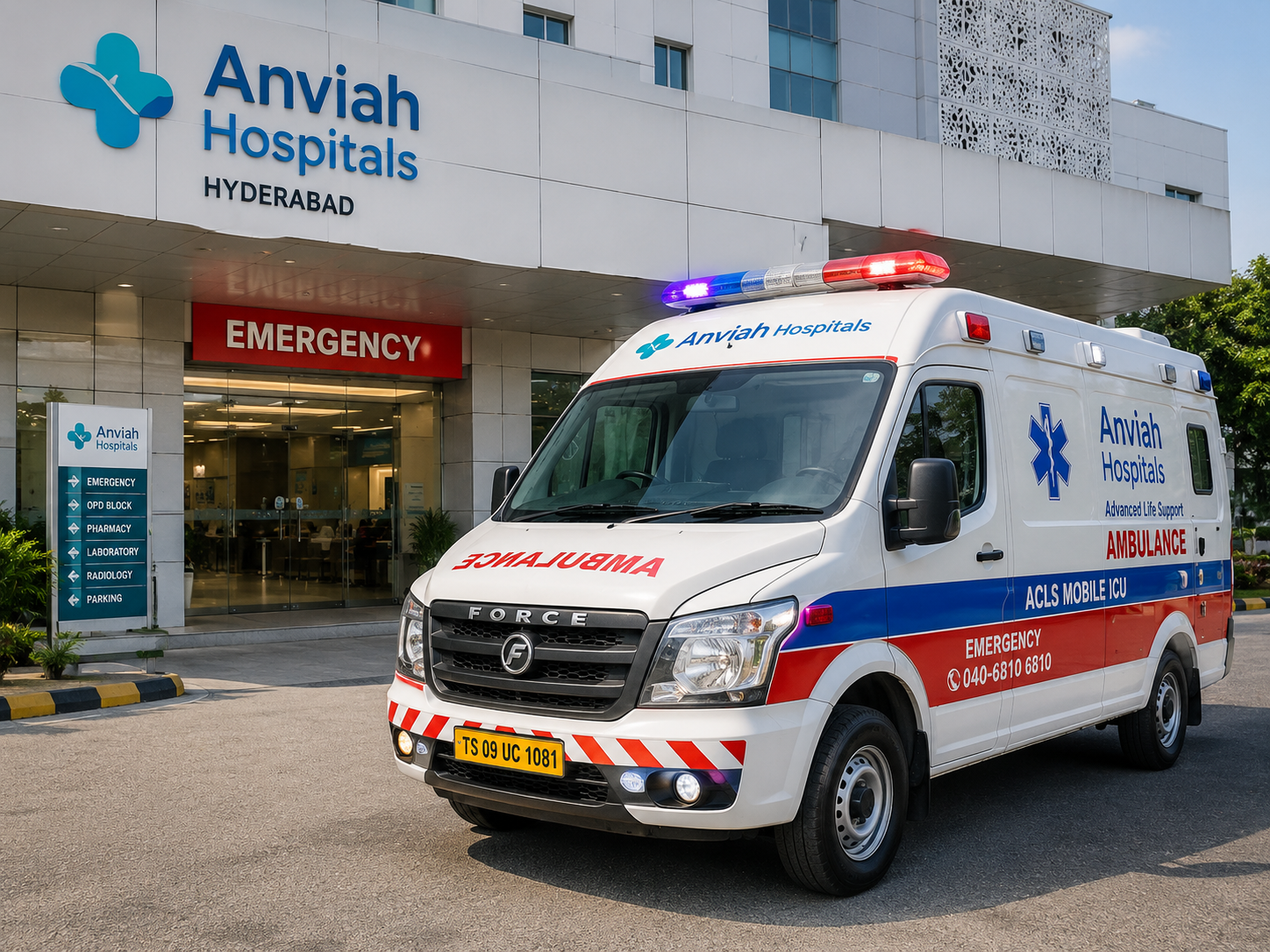 24x7 ACLS Mobile ICU Ambulance